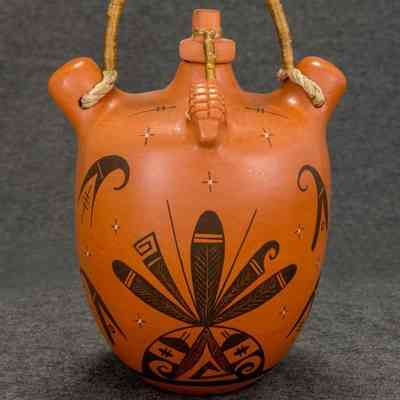 untitled, Hopi polychrome redware canteen