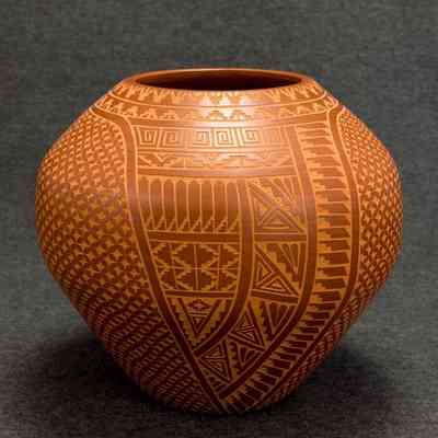 untitled, Jemez redware sgrafitto jar