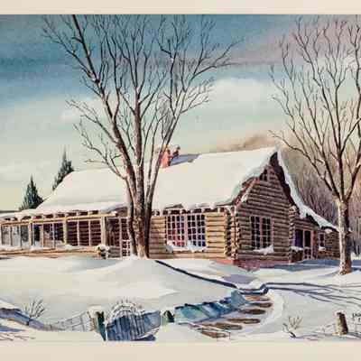 Untitled (Winter View of Christliebs' Cabin, Chris Lake?)