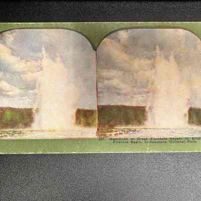 257. Mammoth or Great Fountain Geyser in Eruption, Firehole Basin, Yellowstone National Park.