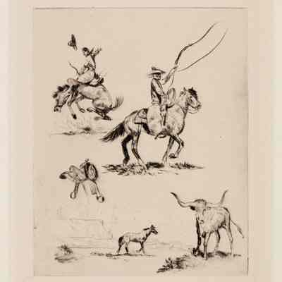 Cowboy and Bucking Bronco