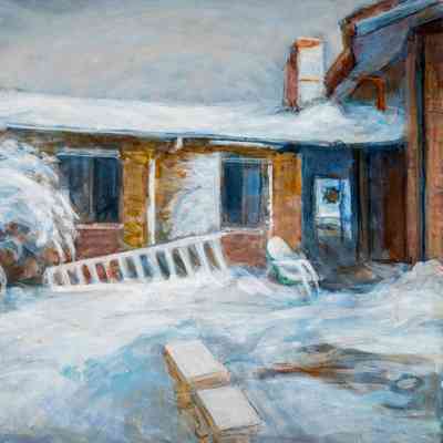 Snow in Courtyard & Ladder Under My Window