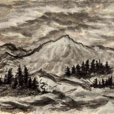 Colorado Mt. Peak with Trees