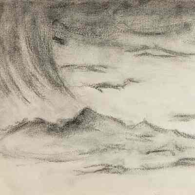 Sketch of Storm over Mountains