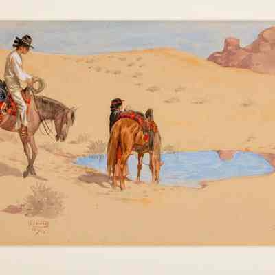 Untitled (Pony Led By Indians To Waterhole)