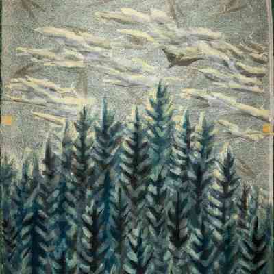 Trees, Clouds and Eagle