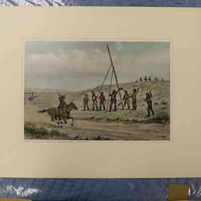 "End of the Line"-Pony Rider Passing Outpost of Telegraph