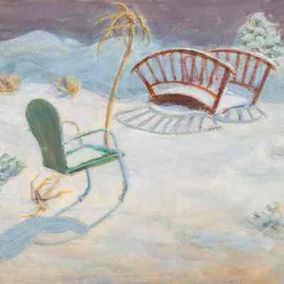 Snow in Courtyard Outside My Window