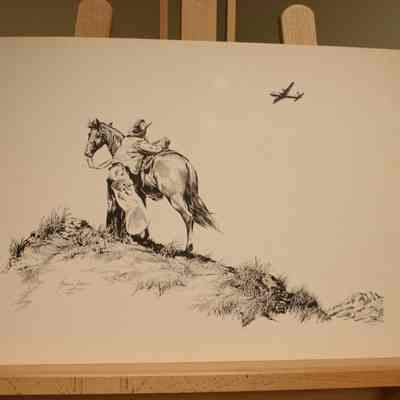 The Conservation of Charles M. Russell portfolio: "The Airplane"