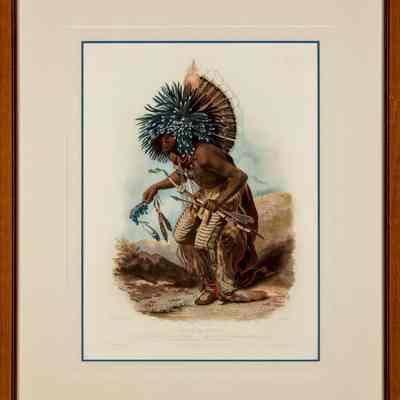 Pehriska-Ruhpa, Moennitarri Warrior, in the Costume of the Dog Danse
