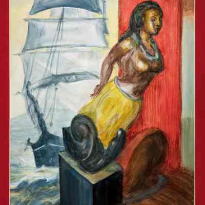 Figurehead from Whaling Ship-Carved Oak Polynesian Maiden