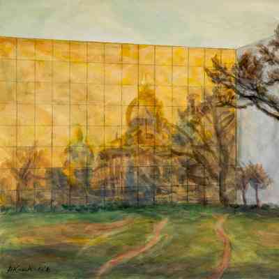 Reflection - Wallace Building & State Capitol, D.M., Iowa