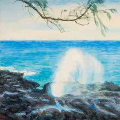 Spouting Horn with Branch of Casuarina near Poipu Beach