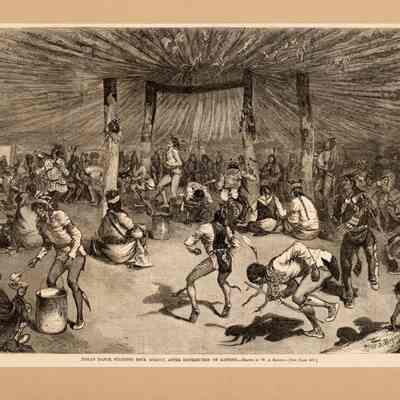 Indian Dance, Standing Rock Agency, After Distribution of Rations