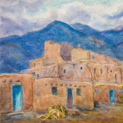 Taos - North Pueblo with blue doors