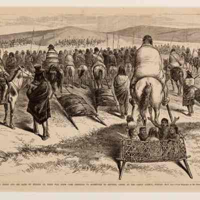 Nebraska-Crazy Horse and His Band of Indians on the Way From Camp Sheridan. . .