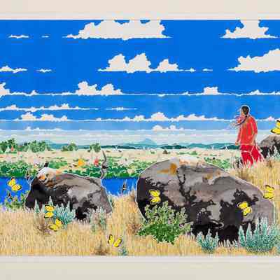 Untitled (Tall Bear Returning Home, Adopted By the Eagles)