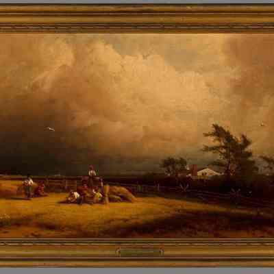 Hayfield Under Threatening Skies