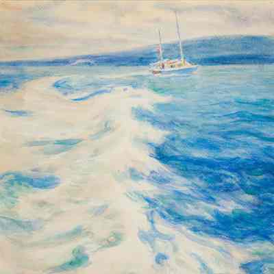 Wake of the Boat from Kailua Harbor