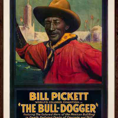 Movie poster advertising Bill Pickett in "The Bull-Dogger"