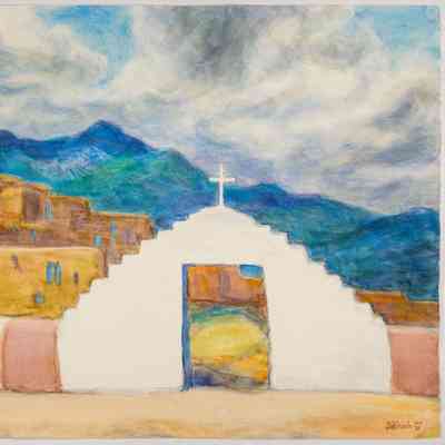 Gateway from Mission Church - Taos