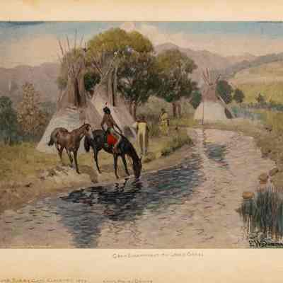 Crow Indian Encampment on Lodge Grass