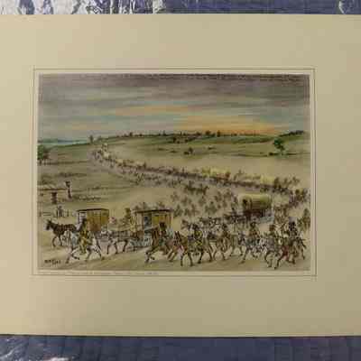 First Wagon Train Over Oregon Trail - St. Louis, 1830