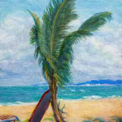 Beached Surfboard near Coco Palms