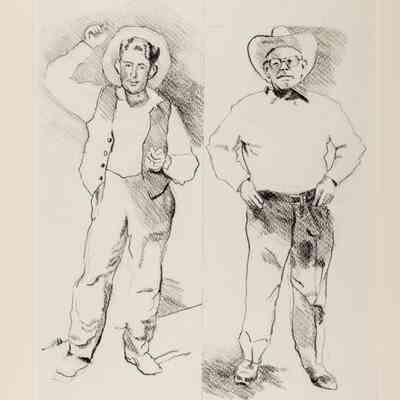 Double Portrait of Paul E. Young Made to Illustrate Young's Memoir "Back Trail of an Old Cowboy" (University of Nebraska Press)