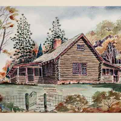 Untitled (Summer View of Christliebs' Cabin, Chris Lake?)