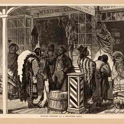 Indians Trading At a Frontier Town