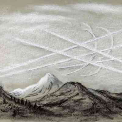 Jet Trails over Mountains