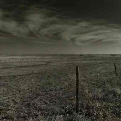 Fence, Field, and Clouds