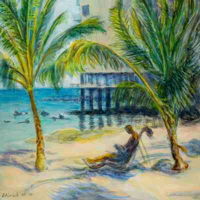 Resting in Shade Keahou Beach Hotel