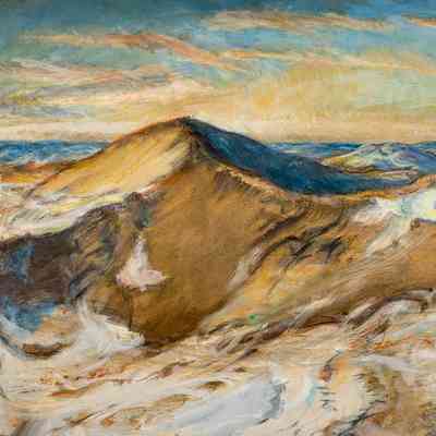 Big Sandhill near Burwell, Nebraska with Melting Snow at Sunset