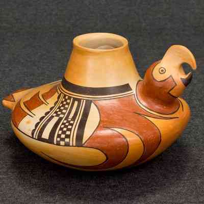 untitled, parrot effigy vase