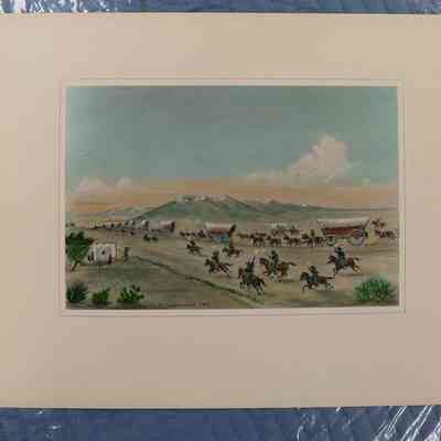 "Los Americanos" - Fur Trading caravan going into Santa Fe, N.M.