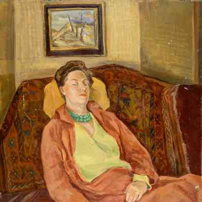 untitled-(woman sleeping reclining on couch)