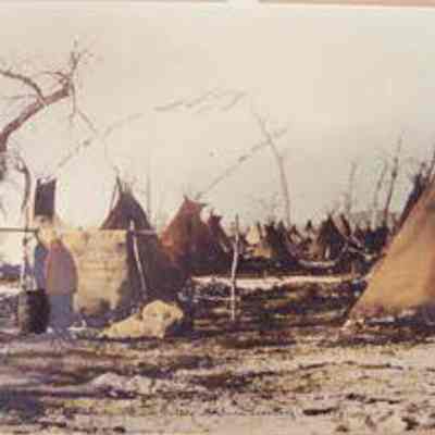 Sioux Chief Spotted Eagle’s Village, Tongue River Valley MT, near Fort Keogh, Nov. 1879