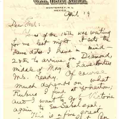 Letter: April 19, 1940