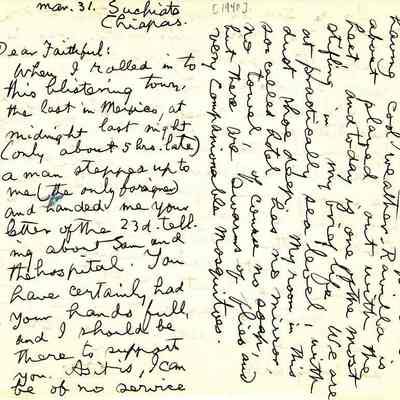 Letter: March 31, 1940