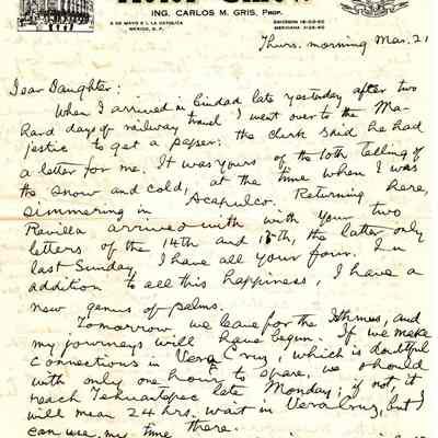 Letter: March 21, 1940
