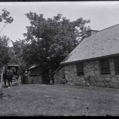 Bailiwick [rear of lodge with horse and carriage]