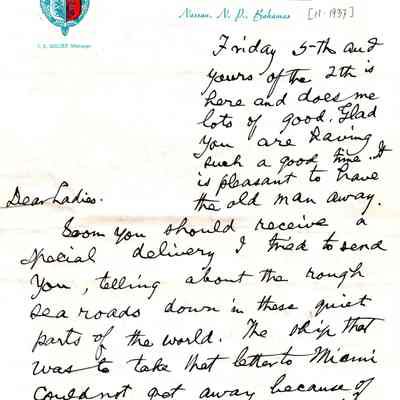 Letter: November, 1937