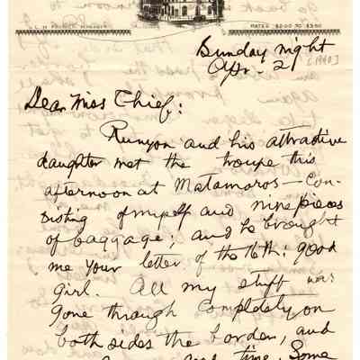 Letter: April 21, 1940