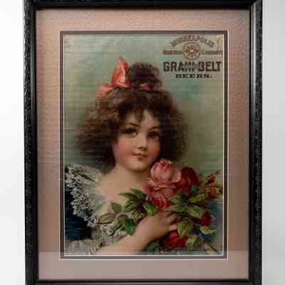 Grain Belt Beer Young Girl Lithograph