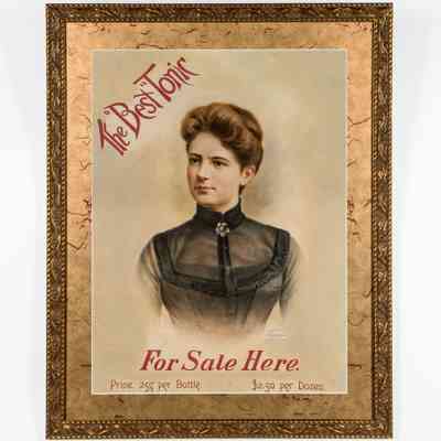The "Best" Tonic Frances Cleveland Cardboard Sign