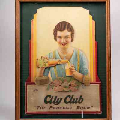 City Club "The Perfect Brew" Cardboard Sign