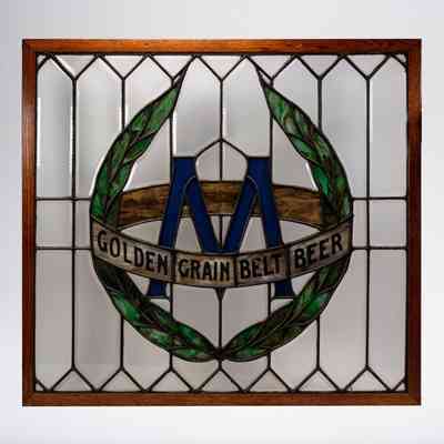 Golden Grain Belt Beer Stained Glass