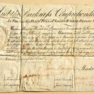 Masonic Collections Solomon Lodge No. 1 Nicholas Fish Master Mason Sep 19 1780